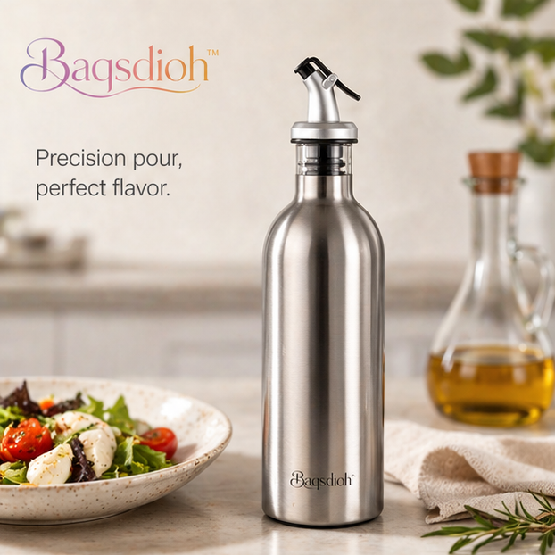 Baqsdioh™ Stainless Steel Olive Oil Dispenser Bottle with Precision Pour Spout